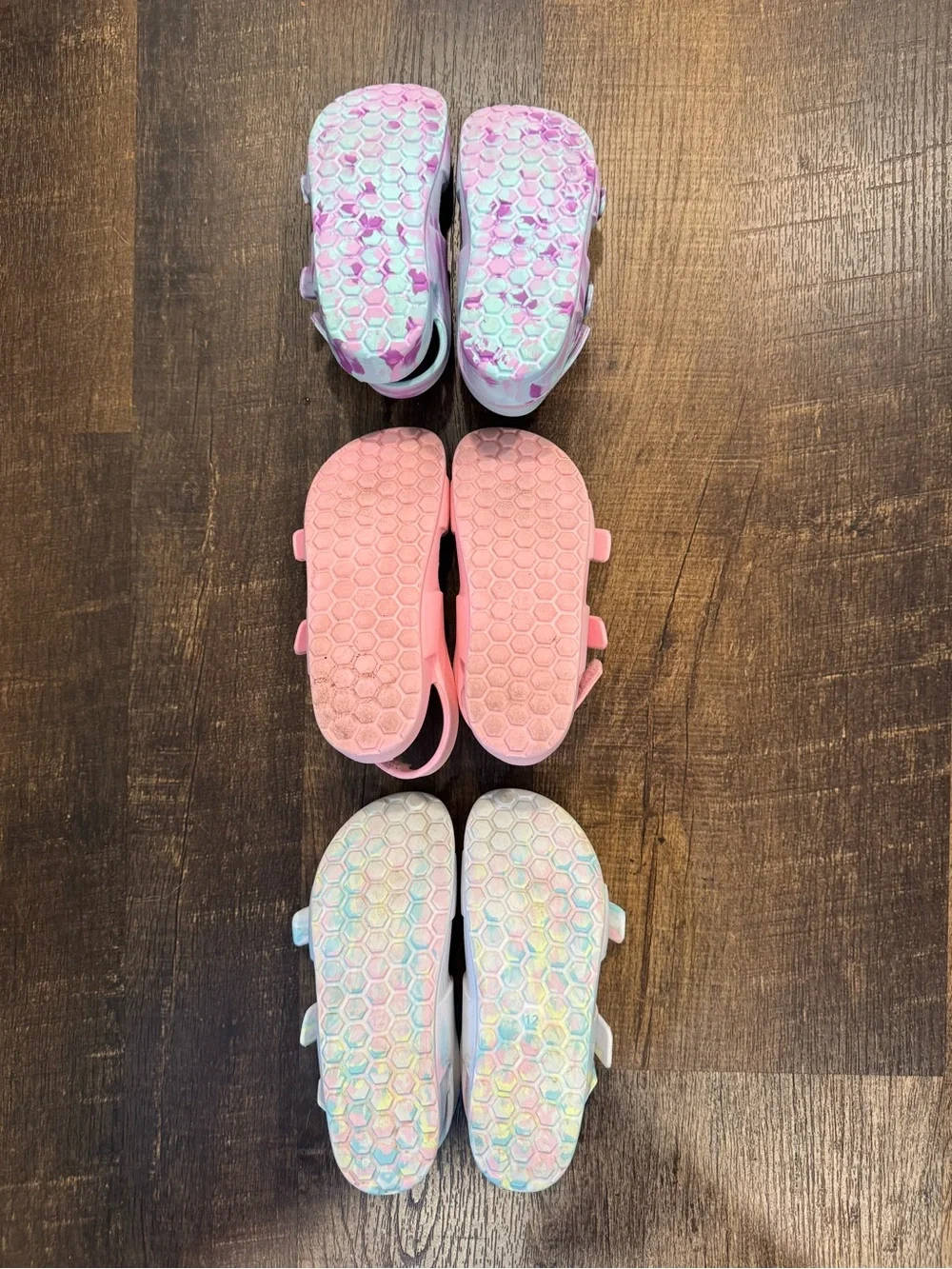 Cat & Jack girls noa footbed sandals set of 3 open toe double straps